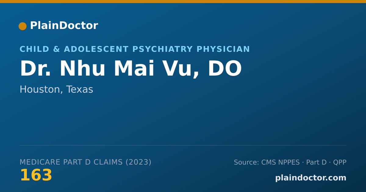 Shareable card for Nhu Mai Vu, DO - Child & Adolescent Psychiatry Physician, Houston, TX
