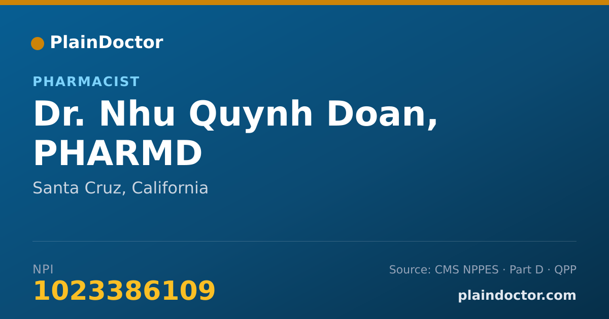 Shareable card for Nhu Quynh Doan, PHARMD - Pharmacist, Santa Cruz, CA
