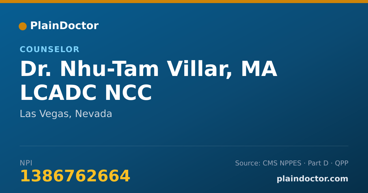 Shareable card for Nhu-Tam Villar, MA LCADC NCC - Counselor, Las Vegas, NV
