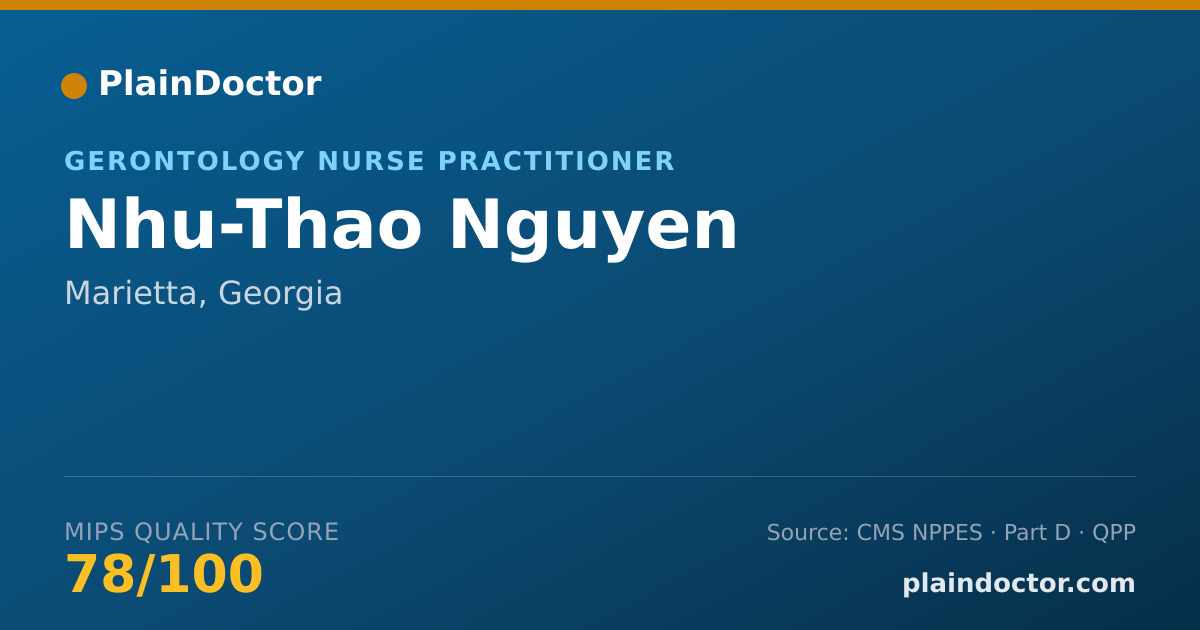 Shareable card for Nhu-Thao Nguyen - Gerontology Nurse Practitioner, Marietta, GA