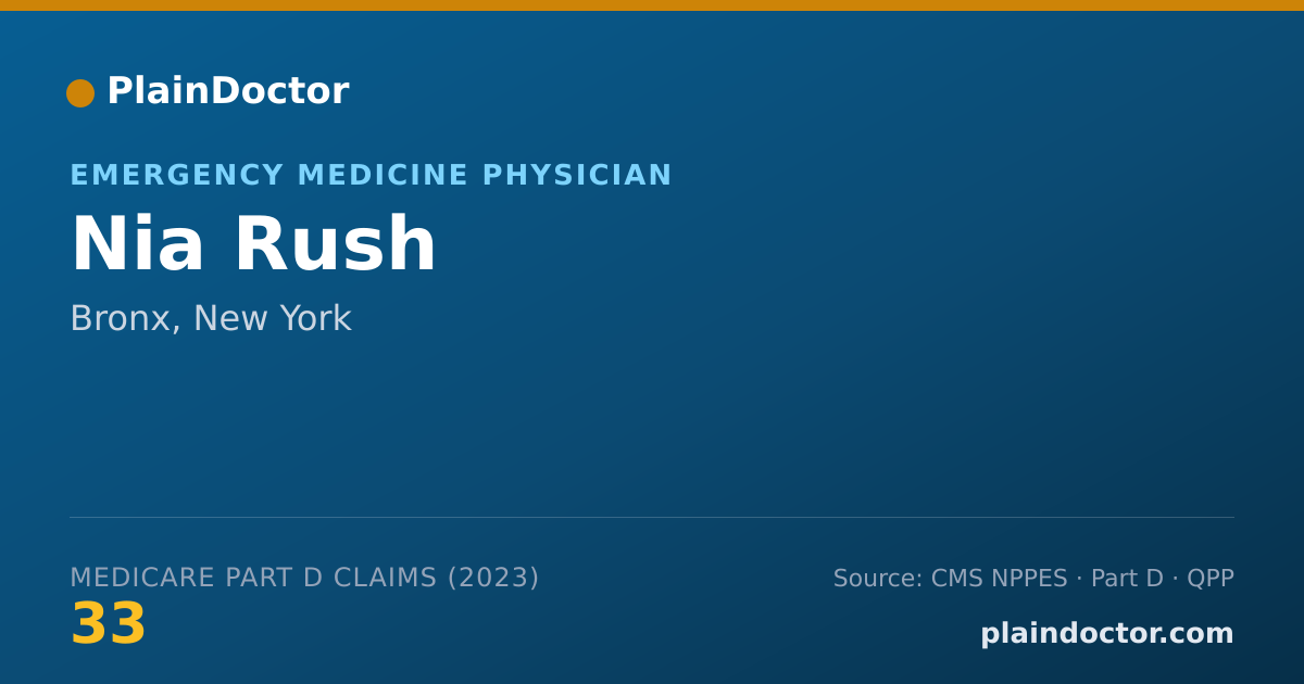 Shareable card for Nia Rush - Emergency Medicine Physician, Bronx, NY