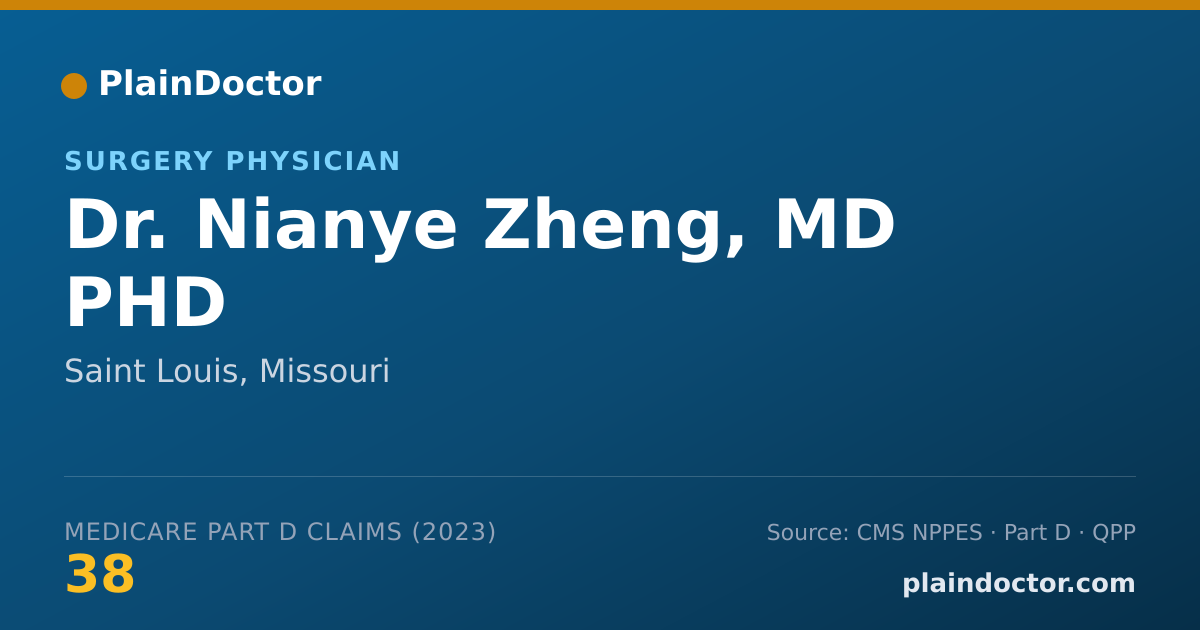 Shareable card for Nianye Zheng, MD PHD - Surgery Physician, Saint Louis, MO