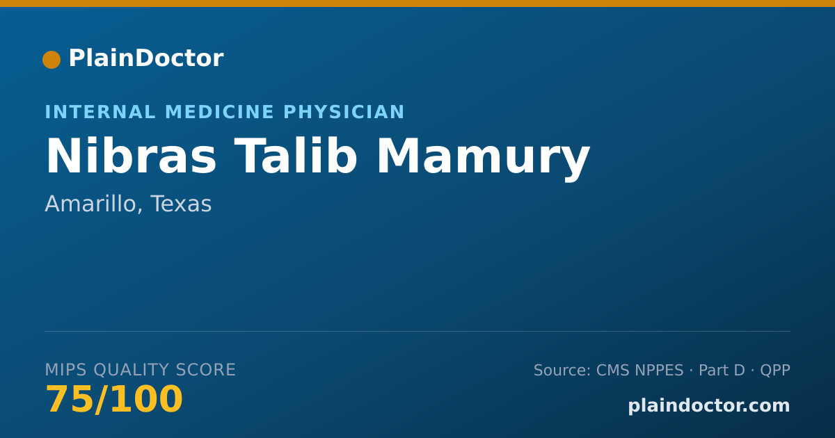 Shareable card for Nibras Talib Mamury - Internal Medicine Physician, Amarillo, TX