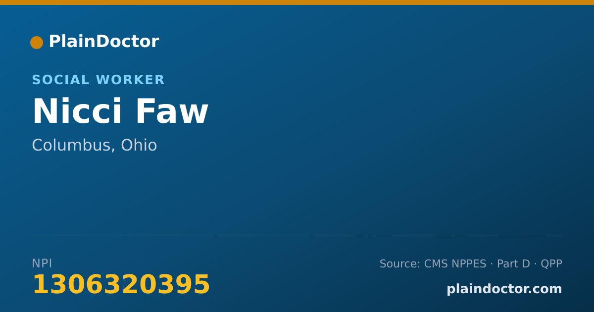 Shareable card for Nicci Faw - Social Worker, Columbus, OH