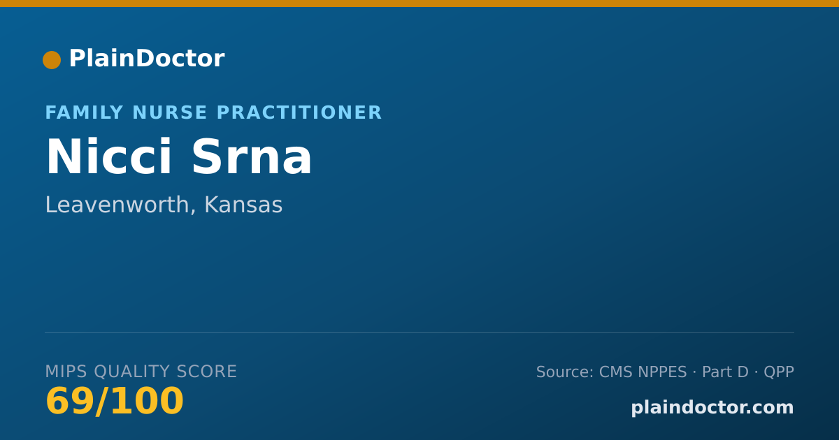 Shareable card for Nicci Srna - Family Nurse Practitioner, Leavenworth, KS