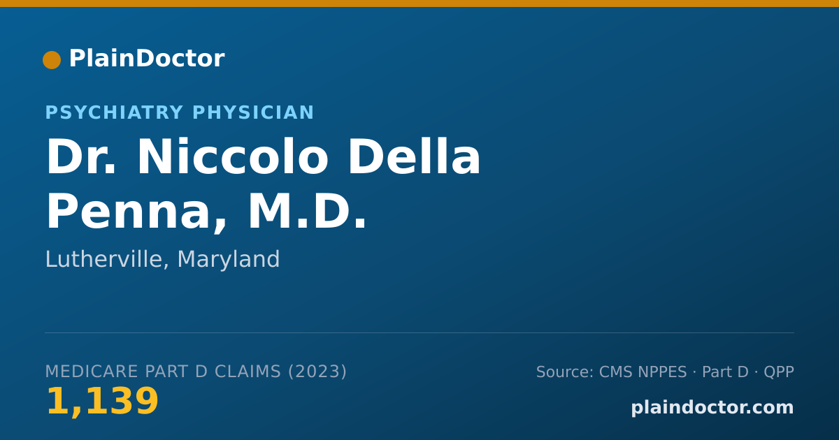 Shareable card for Niccolo Della Penna, M.D. - Psychiatry Physician, Lutherville, MD