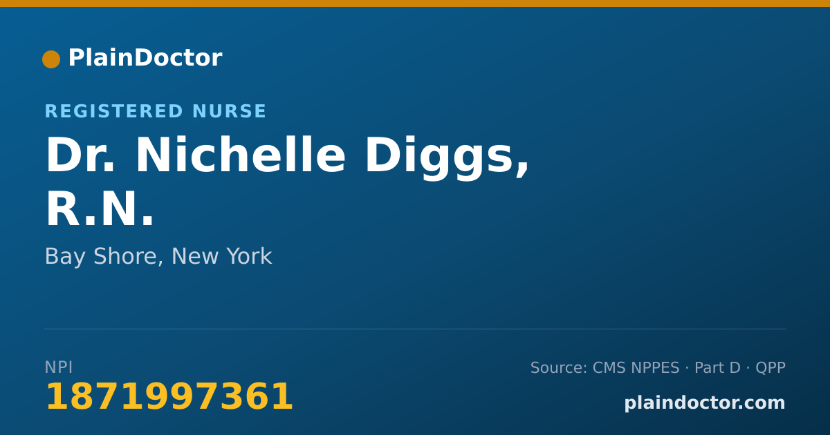 Shareable card for Nichelle Diggs, R.N. - Registered Nurse, Bay Shore, NY