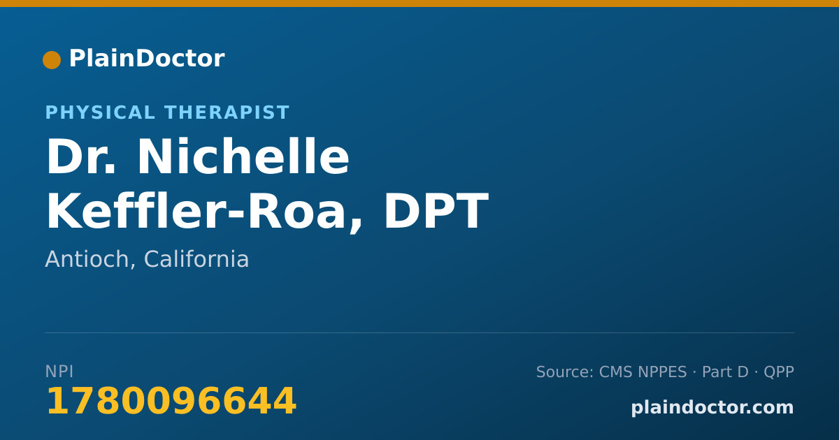 Shareable card for Nichelle Keffler-Roa, DPT - Physical Therapist, Antioch, CA