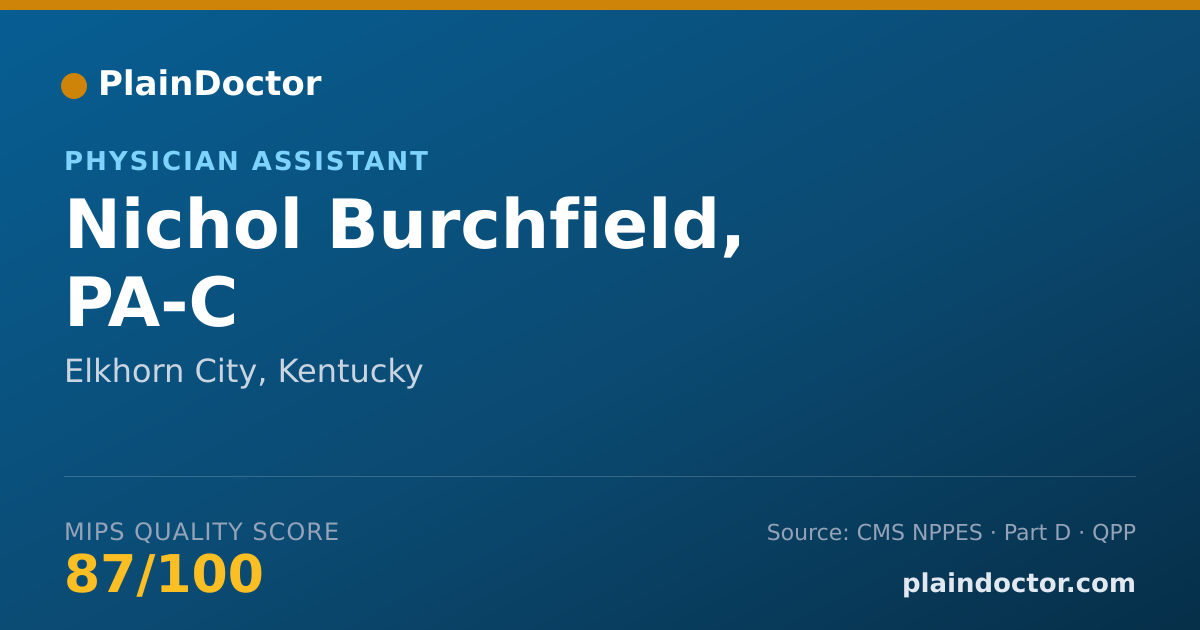 Shareable card for Nichol Burchfield, PA-C - Physician Assistant, Elkhorn City, KY
