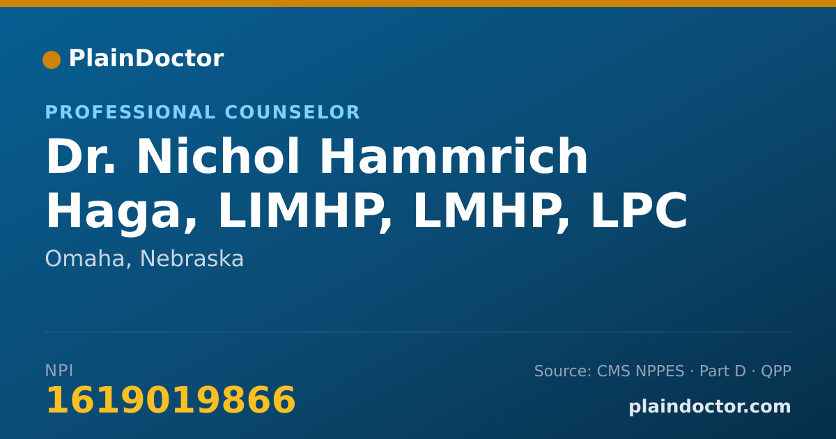 Shareable card for Nichol Hammrich Haga, LIMHP, LMHP, LPC - Professional Counselor, Omaha, NE