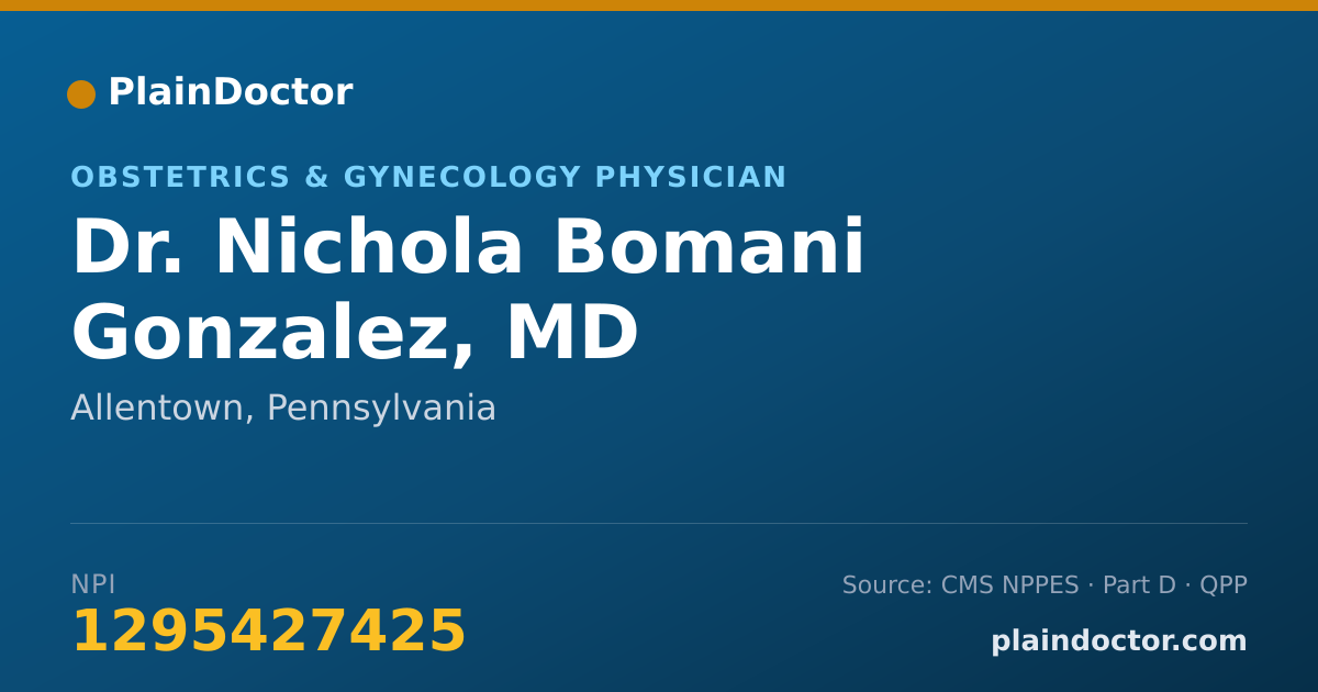 Shareable card for Nichola Bomani Gonzalez, MD - Obstetrics & Gynecology Physician, Allentown, PA
