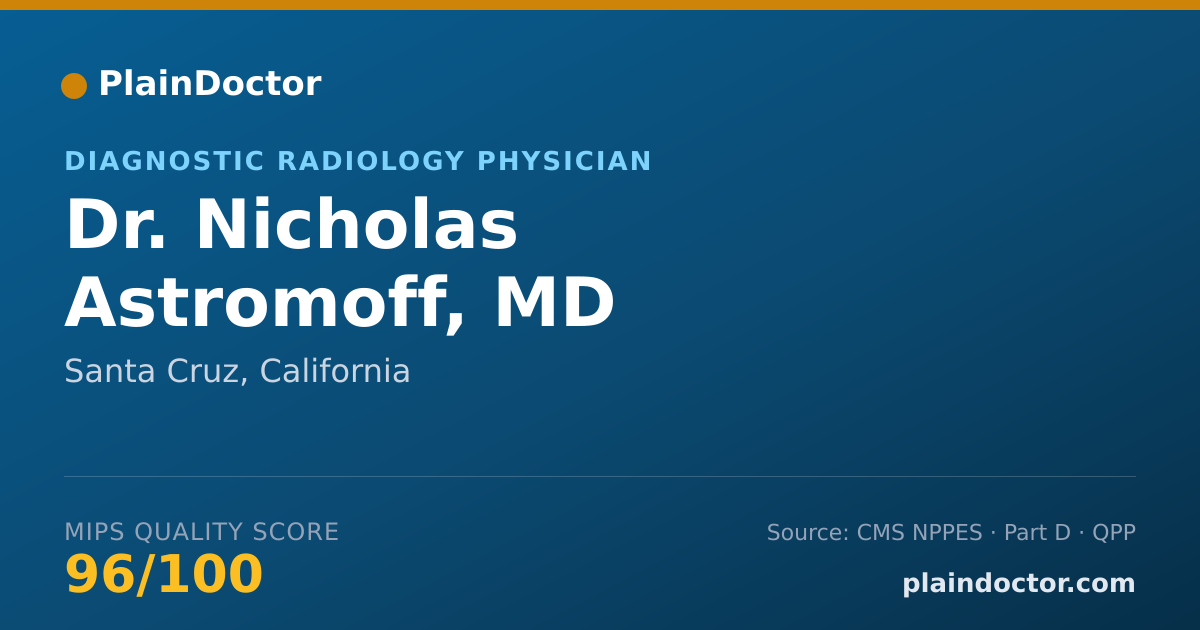Shareable card for Nicholas Astromoff, MD - Diagnostic Radiology Physician, Santa Cruz, CA
