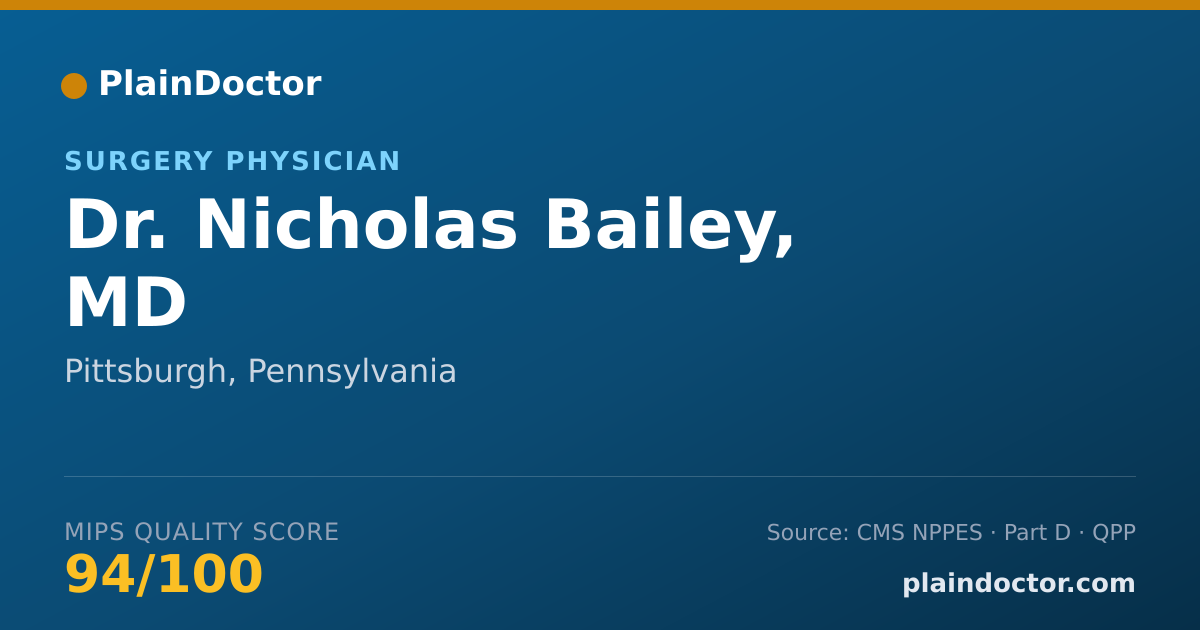 Shareable card for Nicholas Bailey, MD - Surgery Physician, Pittsburgh, PA