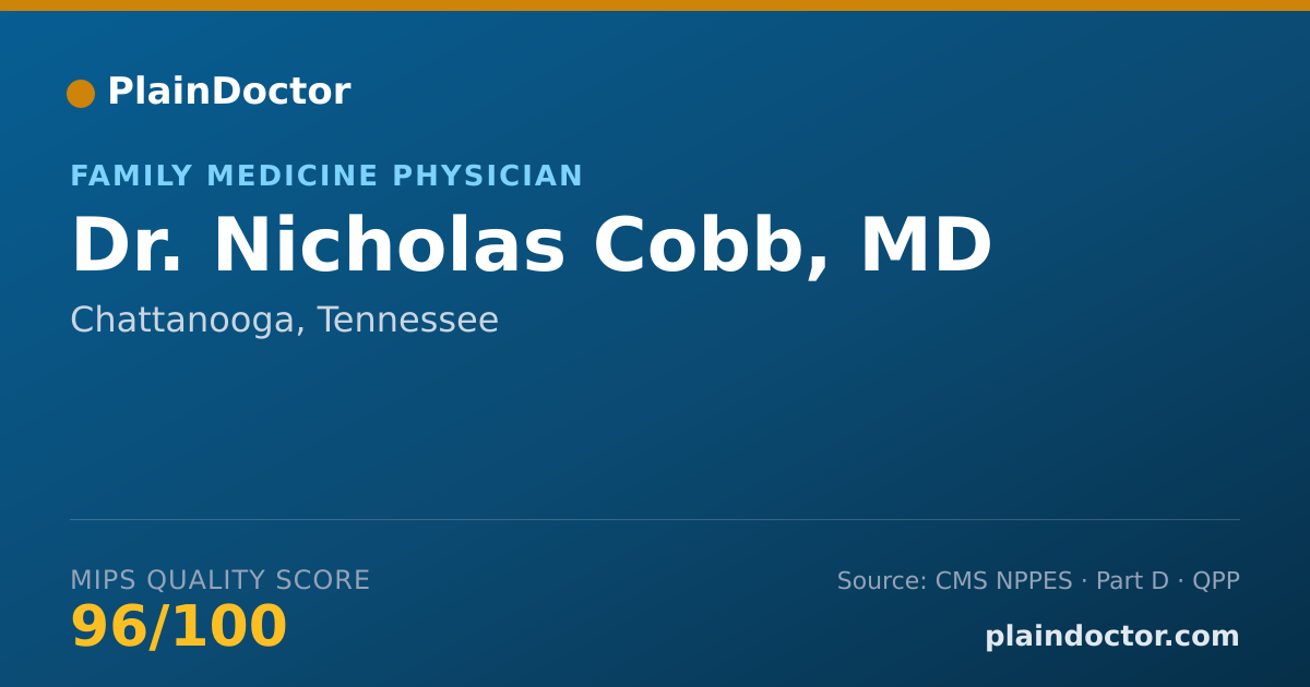 Shareable card for Nicholas Cobb, MD - Family Medicine Physician, Chattanooga, TN