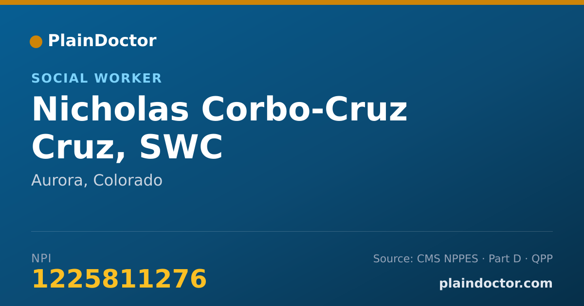 Shareable card for Nicholas Corbo-Cruz Cruz, SWC - Social Worker, Aurora, CO