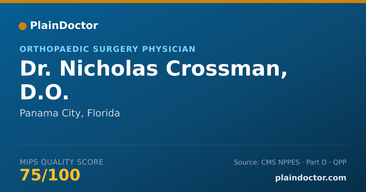 Shareable card for Nicholas Crossman, D.O. - Orthopaedic Surgery Physician, Panama City, FL