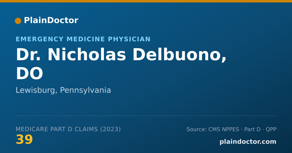 Shareable card for Nicholas Delbuono, DO - Emergency Medicine Physician, Lewisburg, PA