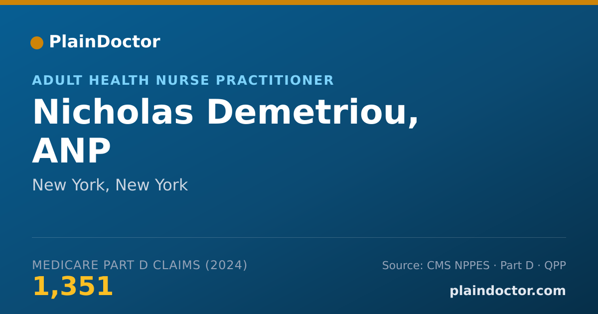 Shareable card for Nicholas Demetriou, ANP - Adult Health Nurse Practitioner, New York, NY