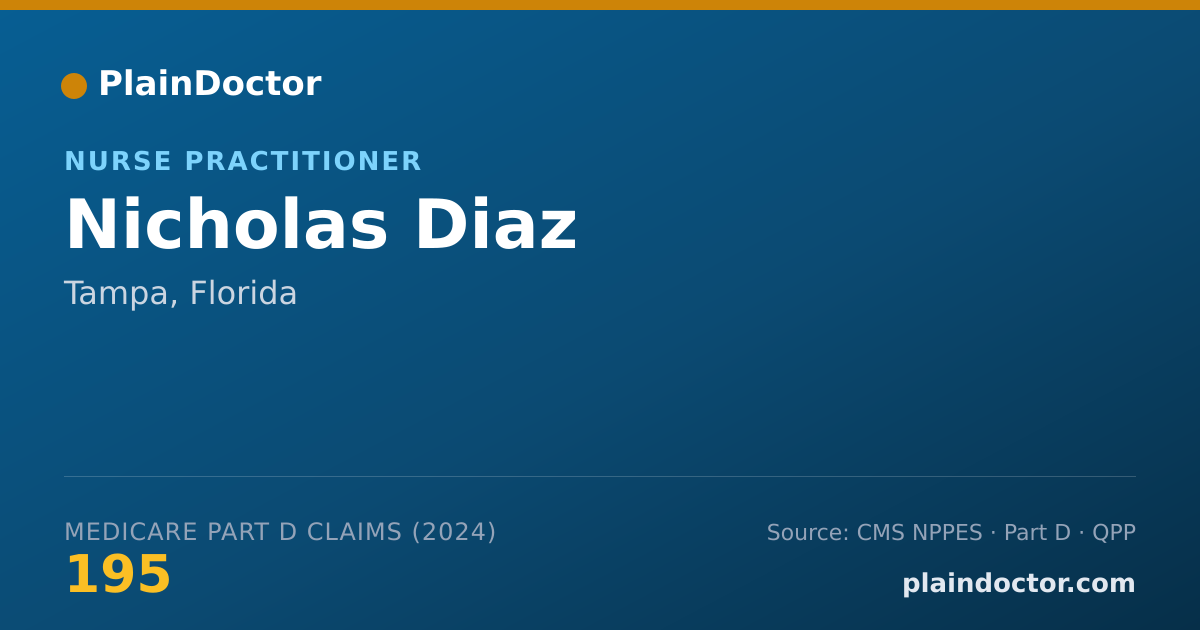 Shareable card for Nicholas Diaz - Nurse Practitioner, Tampa, FL