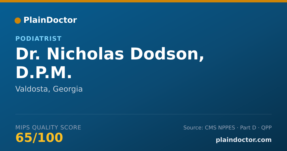 Shareable card for Nicholas Dodson, D.P.M. - Podiatrist, Valdosta, GA
