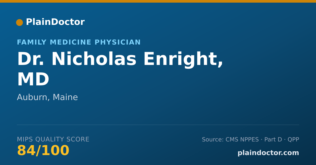 Shareable card for Nicholas Enright, MD - Family Medicine Physician, Auburn, ME