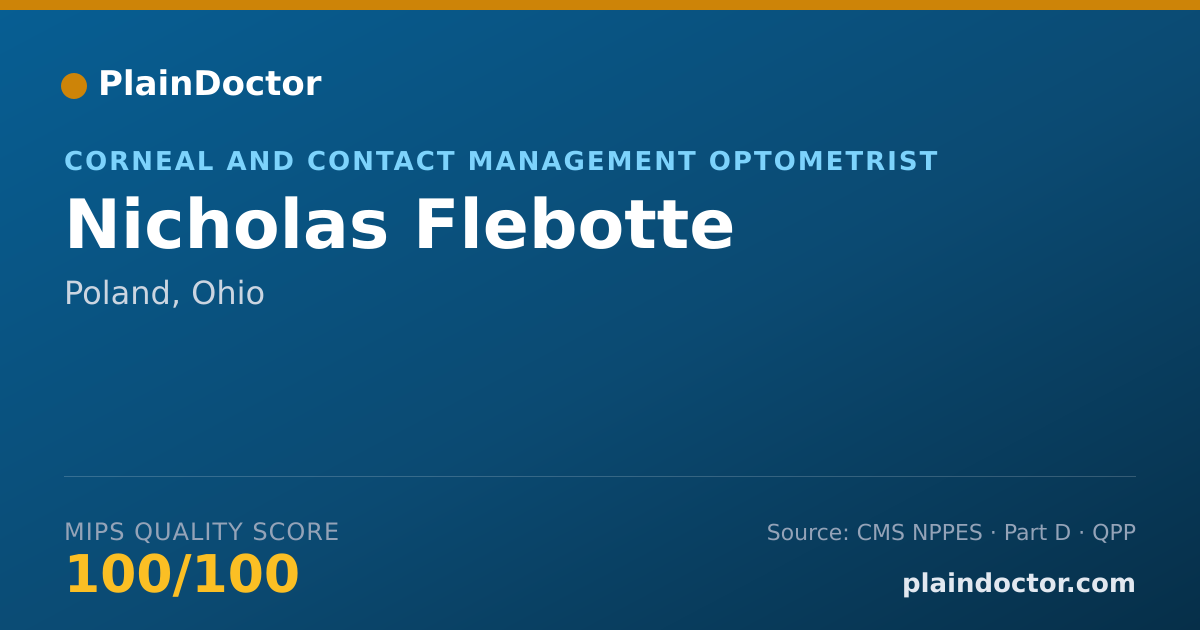 Shareable card for Nicholas Flebotte - Corneal and Contact Management Optometrist, Poland, OH