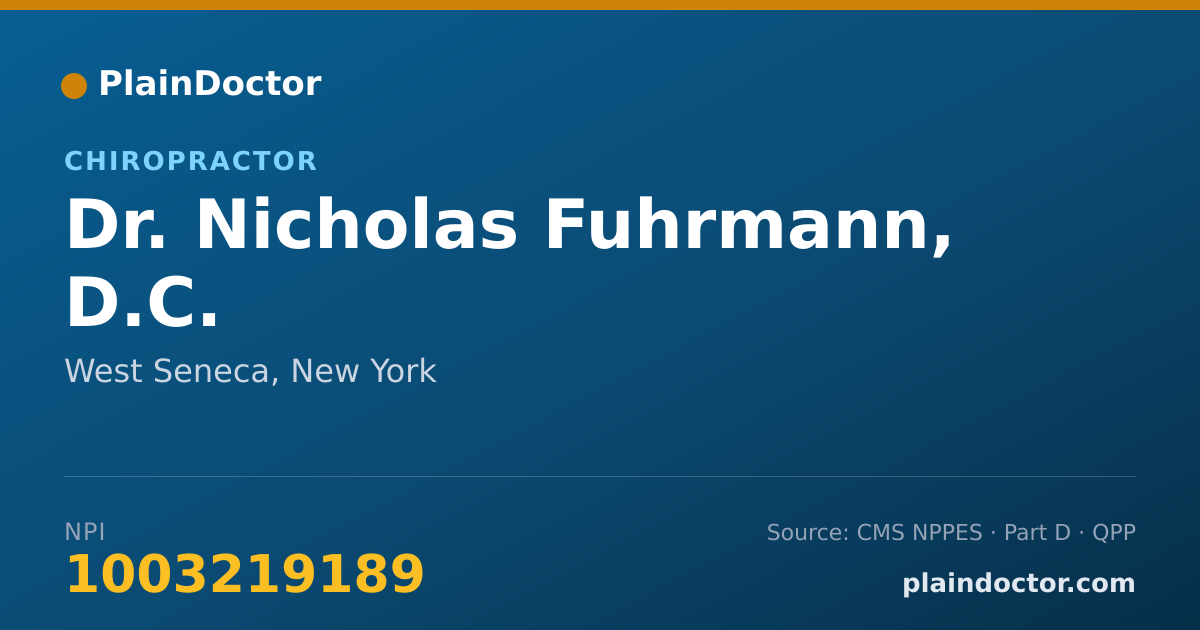 Shareable card for Nicholas Fuhrmann, D.C. - Chiropractor, West Seneca, NY