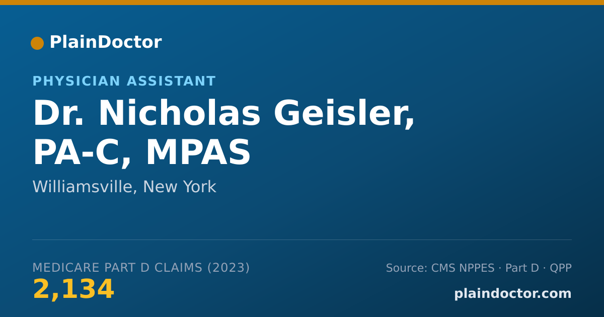 Shareable card for Nicholas Geisler, PA-C, MPAS - Physician Assistant, Williamsville, NY