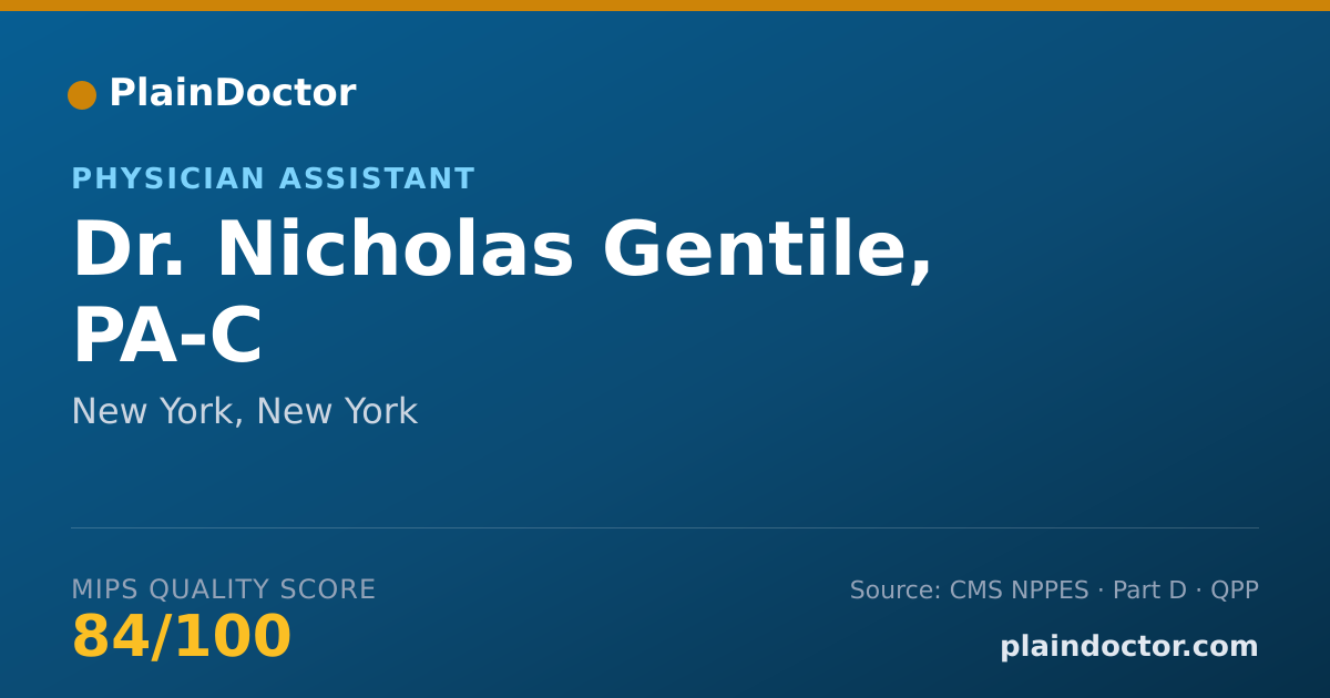 Shareable card for Nicholas Gentile, PA-C - Physician Assistant, New York, NY
