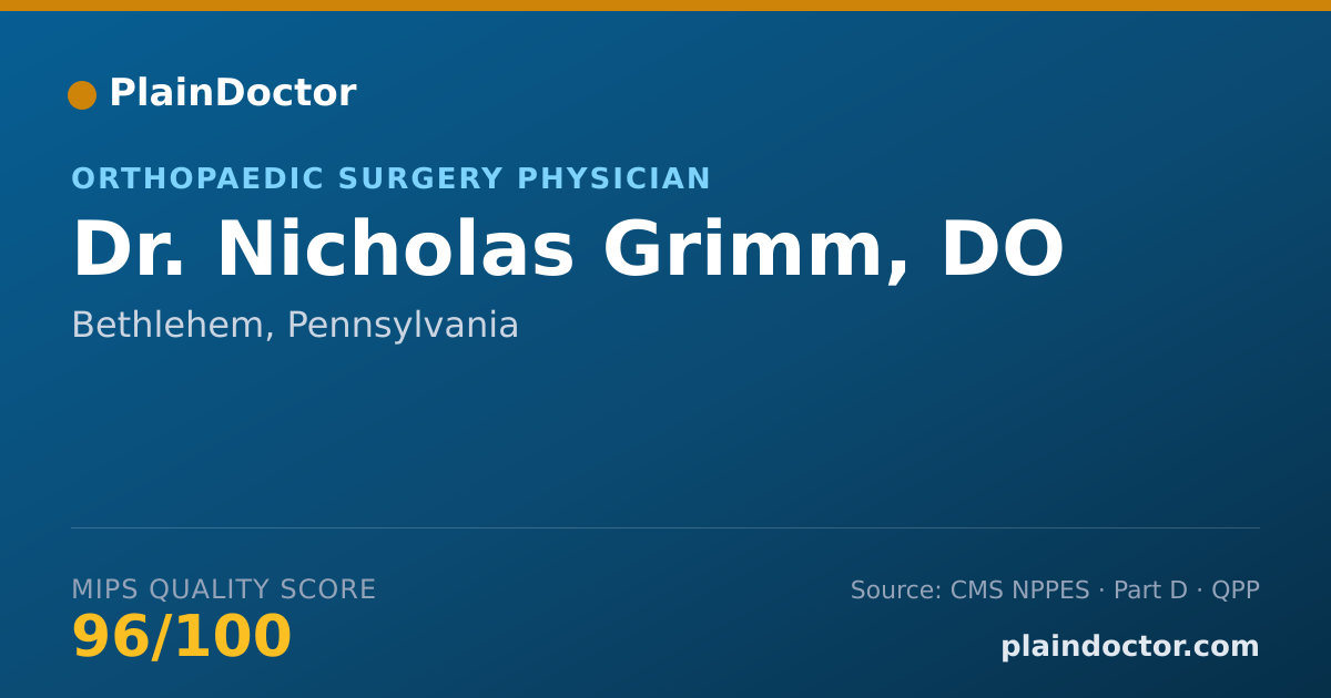Shareable card for Nicholas Grimm, DO - Orthopaedic Surgery Physician, Bethlehem, PA