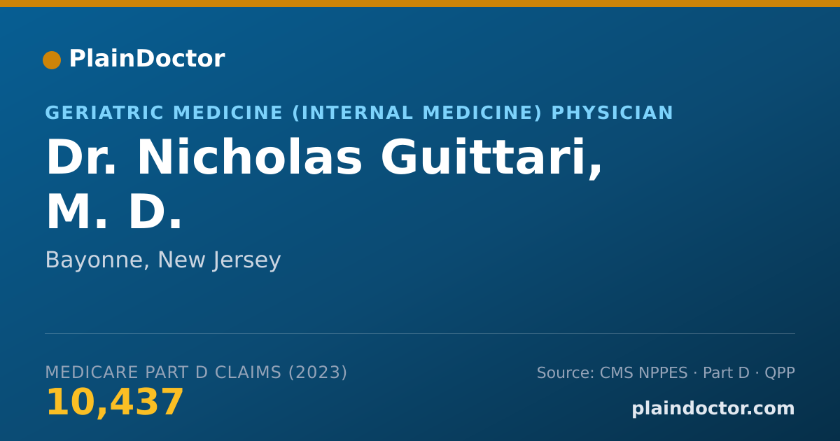 Shareable card for Nicholas Guittari, M. D. - Geriatric Medicine (Internal Medicine) Physician, Bayonne, NJ