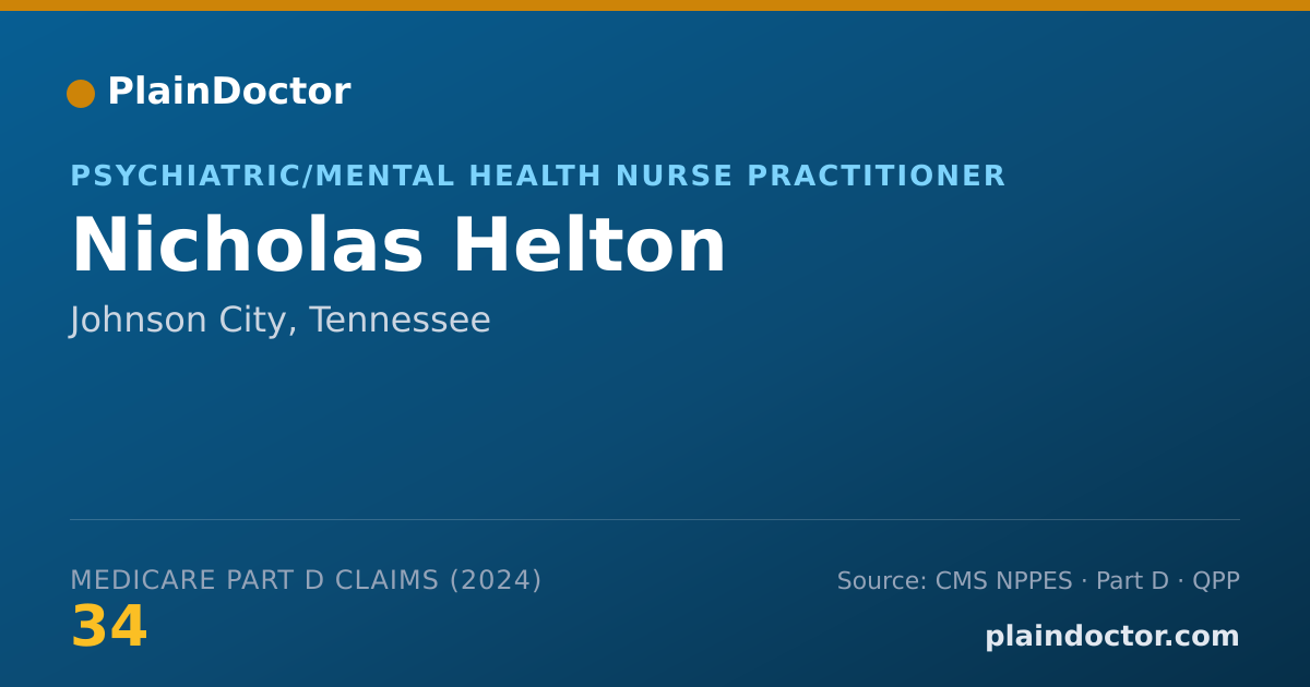 Shareable card for Nicholas Helton - Psychiatric/Mental Health Nurse Practitioner, Johnson City, TN