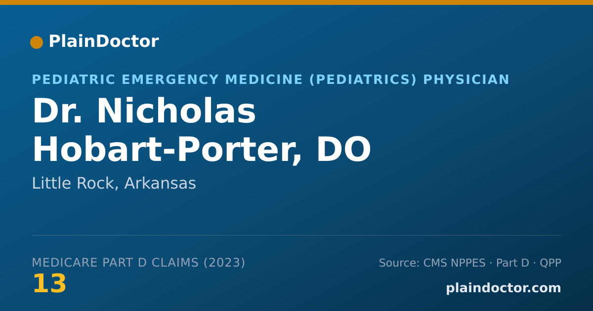 Shareable card for Nicholas Hobart-Porter, DO - Pediatric Emergency Medicine (Pediatrics) Physician, Little Rock, AR