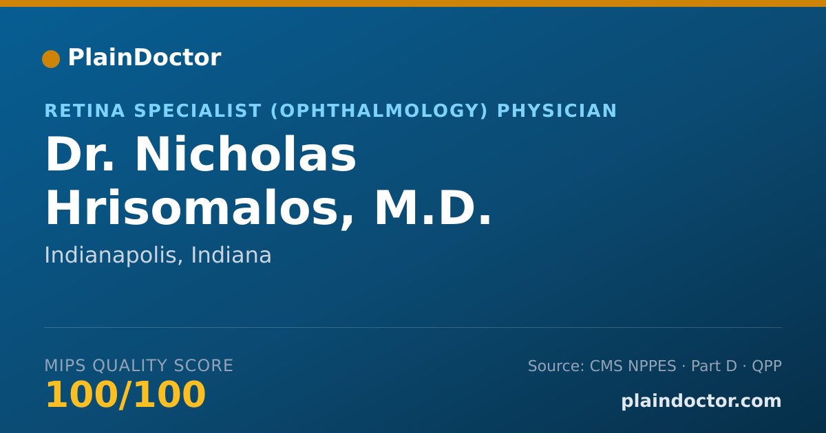 Shareable card for Nicholas Hrisomalos, M.D. - Retina Specialist (Ophthalmology) Physician, Indianapolis, IN