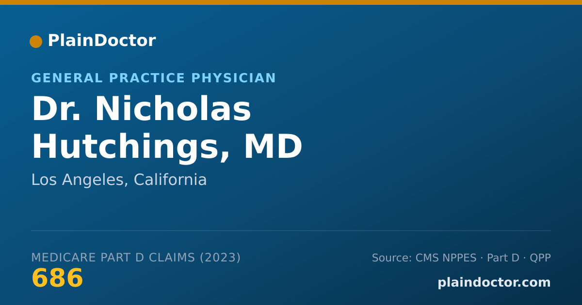 Shareable card for Nicholas Hutchings, MD - General Practice Physician, Los Angeles, CA