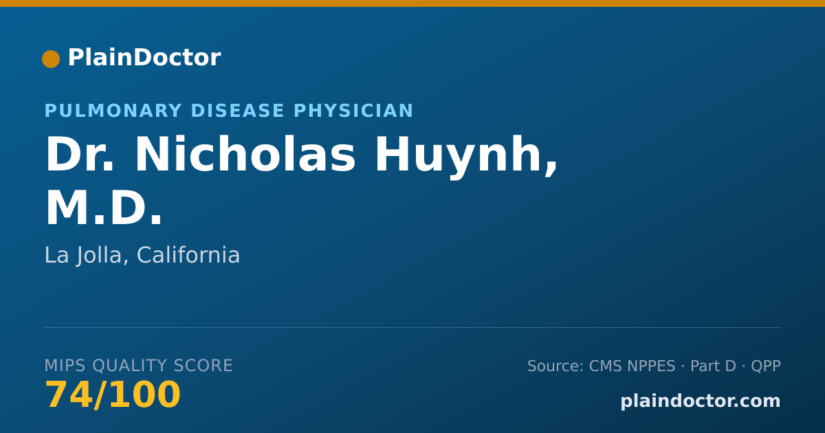 Shareable card for Nicholas Huynh, M.D. - Pulmonary Disease Physician, La Jolla, CA