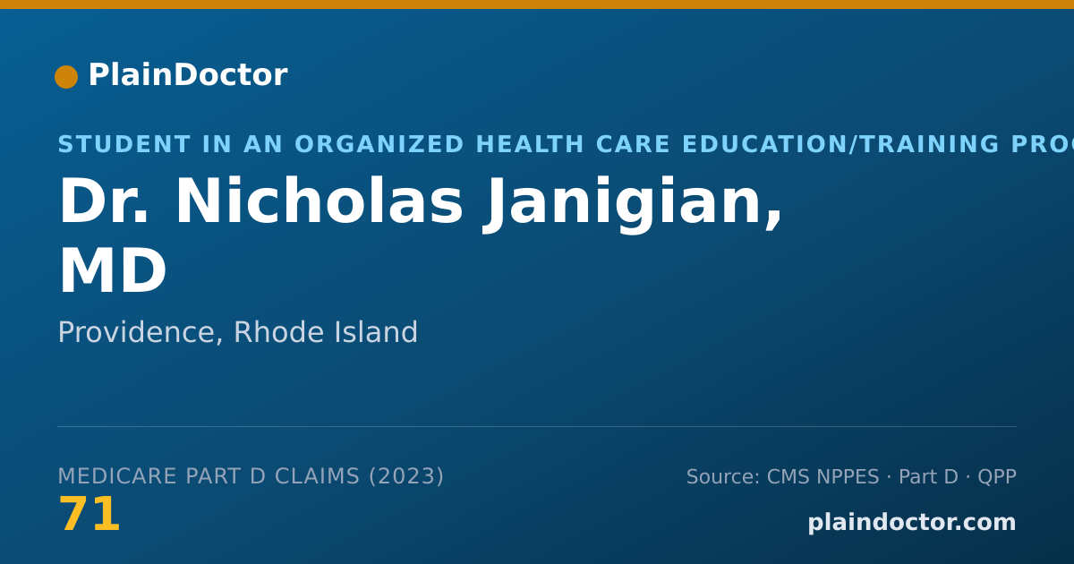 Shareable card for Nicholas Janigian, MD - Student in an Organized Health Care Education/Training Program, Providence, RI