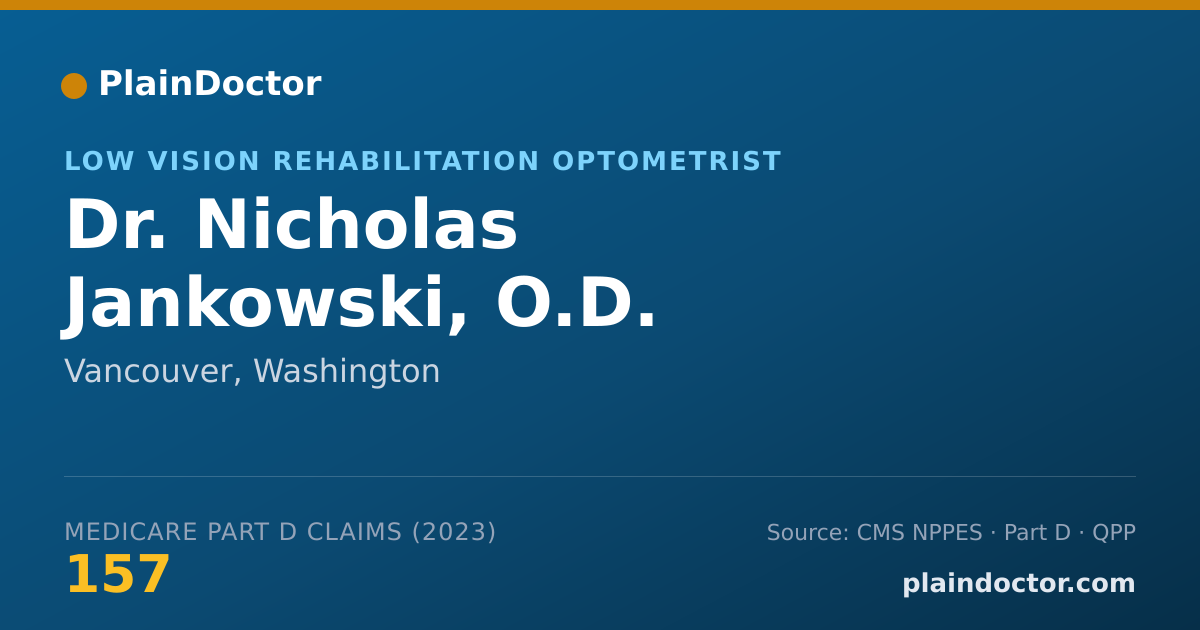 Shareable card for Nicholas Jankowski, O.D. - Low Vision Rehabilitation Optometrist, Vancouver, WA