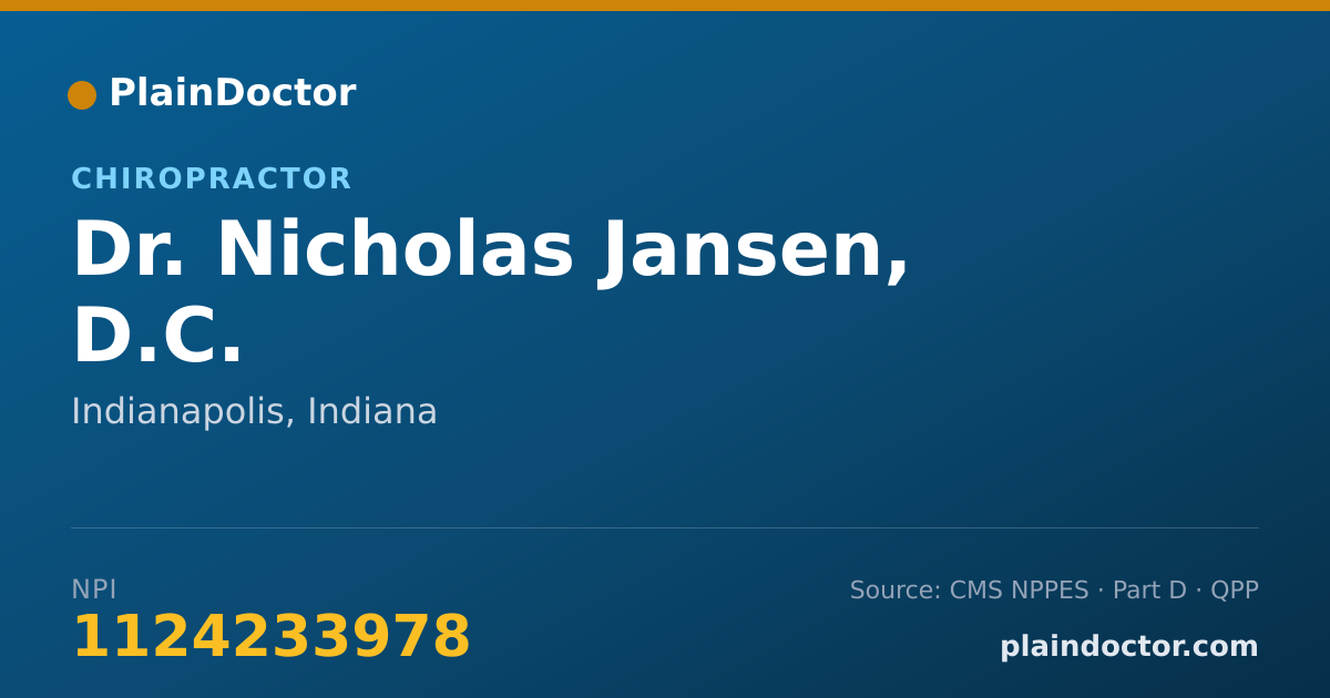 Shareable card for Nicholas Jansen, D.C. - Chiropractor, Indianapolis, IN