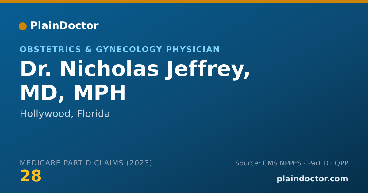Shareable card for Nicholas Jeffrey, MD, MPH - Obstetrics & Gynecology Physician, Hollywood, FL