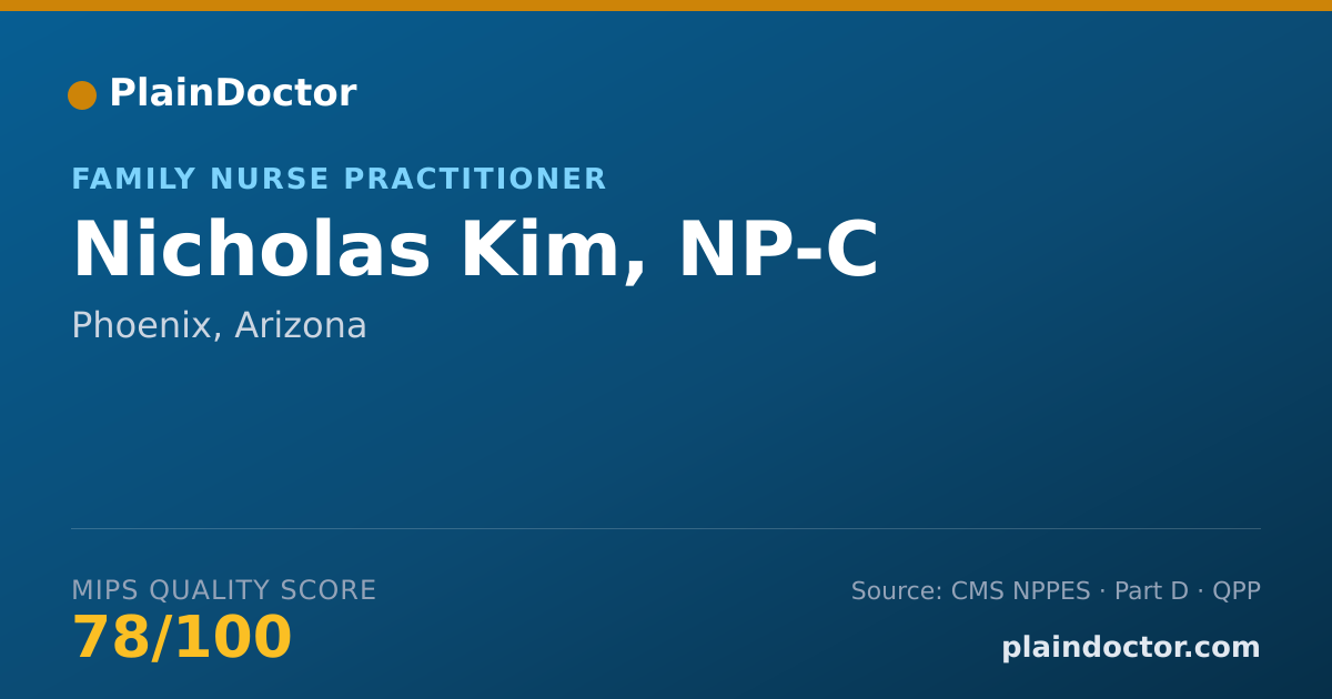 Shareable card for Nicholas Kim, NP-C - Family Nurse Practitioner, Phoenix, AZ