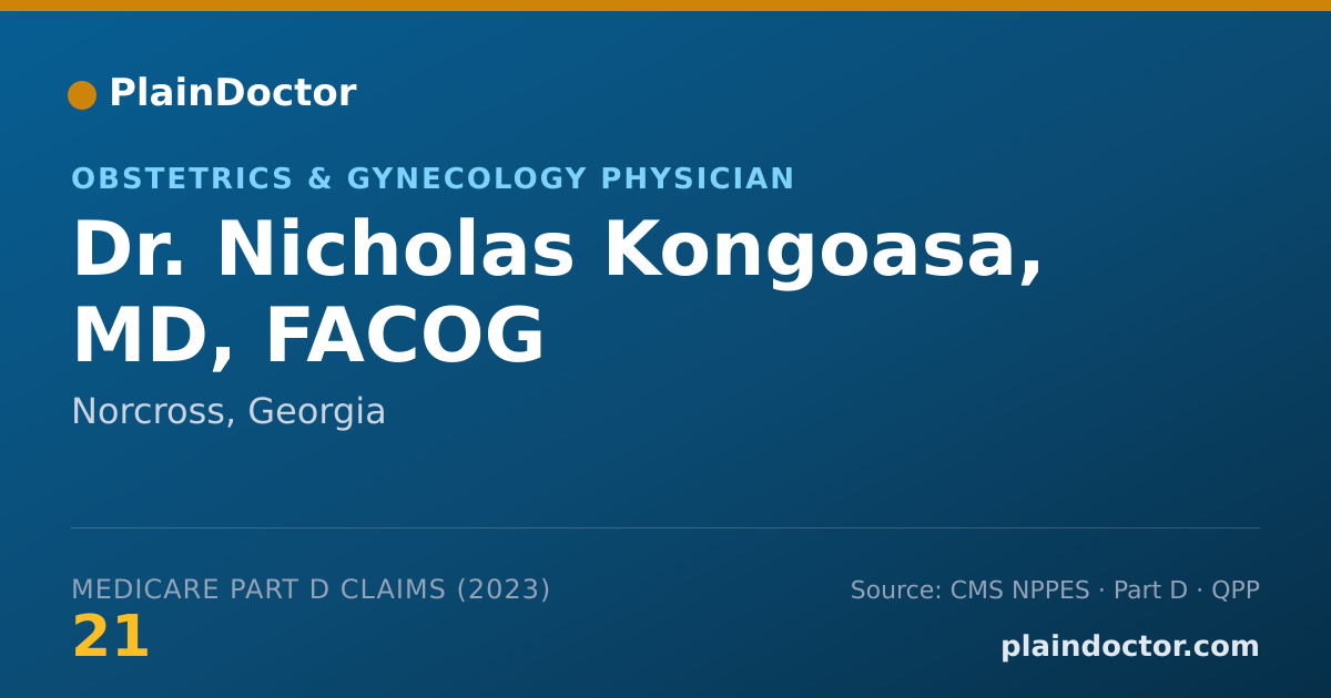 Shareable card for Nicholas Kongoasa, MD, FACOG - Obstetrics & Gynecology Physician, Norcross, GA