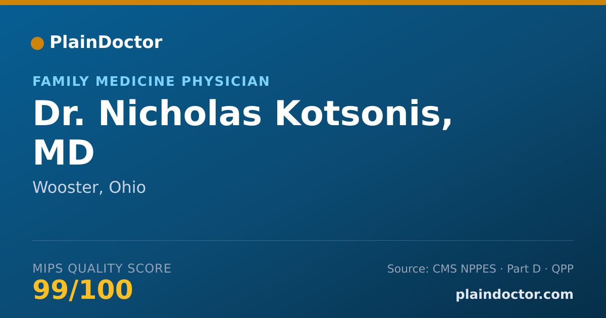 Shareable card for Nicholas Kotsonis, MD - Family Medicine Physician, Wooster, OH