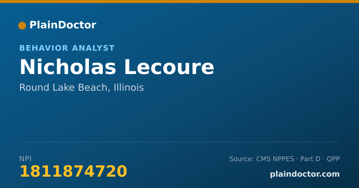 Shareable card for Nicholas Lecoure - Behavior Analyst, Round Lake Beach, IL