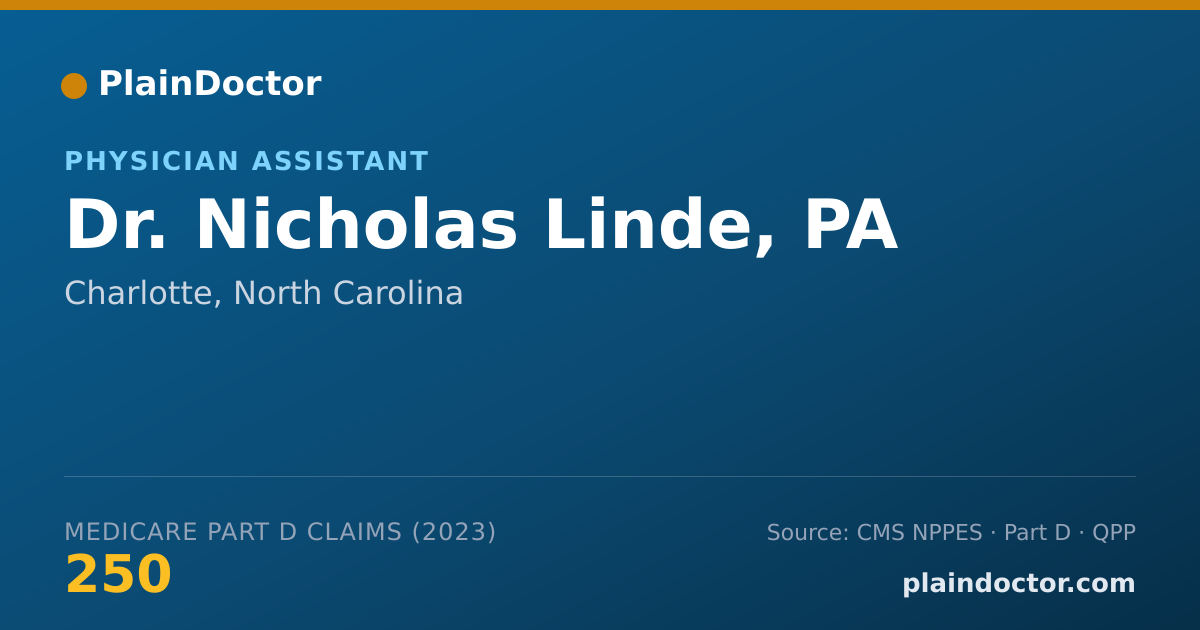 Shareable card for Nicholas Linde, PA - Physician Assistant, Charlotte, NC