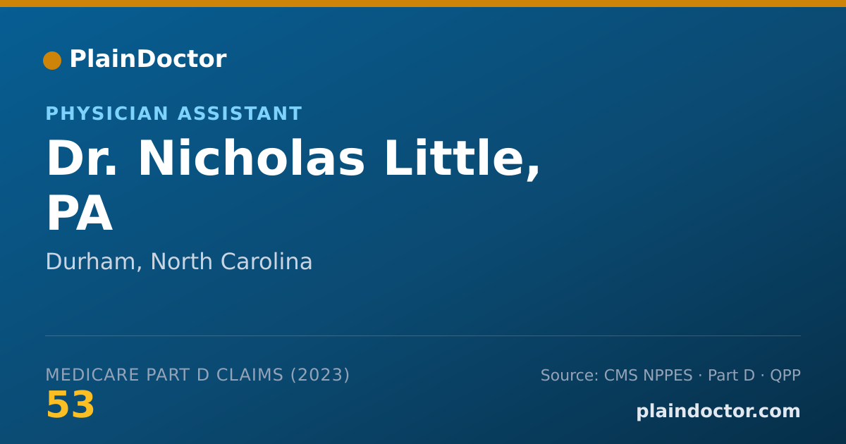 Shareable card for Nicholas Little, PA - Physician Assistant, Durham, NC