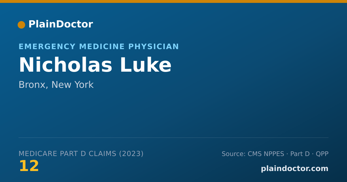 Shareable card for Nicholas Luke - Emergency Medicine Physician, Bronx, NY