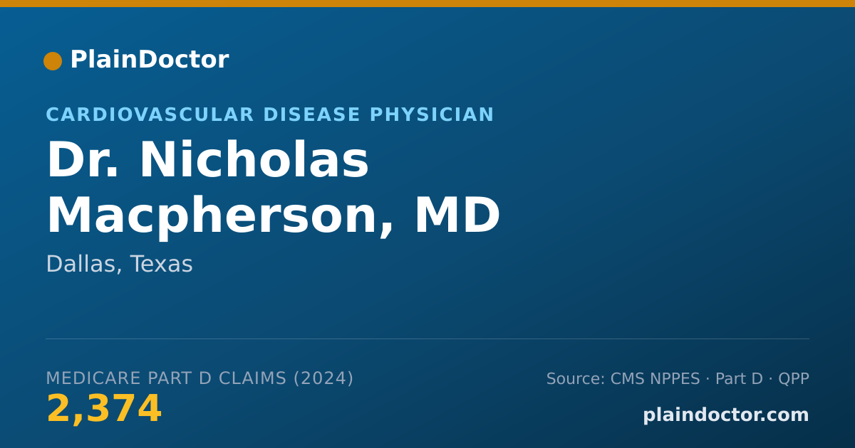 Shareable card for Nicholas Macpherson, MD - Cardiovascular Disease Physician, Dallas, TX