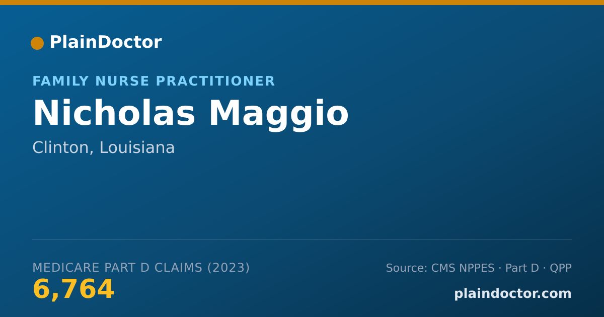 Shareable card for Nicholas Maggio - Family Nurse Practitioner, Clinton, LA