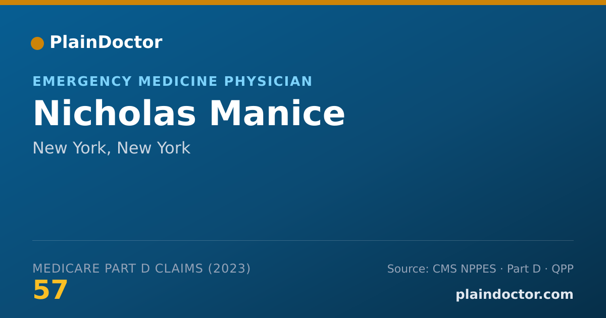 Shareable card for Nicholas Manice - Emergency Medicine Physician, New York, NY